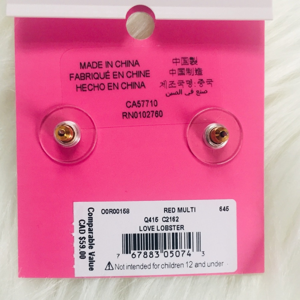 KATE SPADE Love Lobster Studs Earrings NWT - Picture 5 of 5